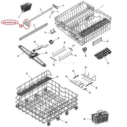 99003108 Jenn-Air Dishwasher Dish Rack Varilock Front 1035997