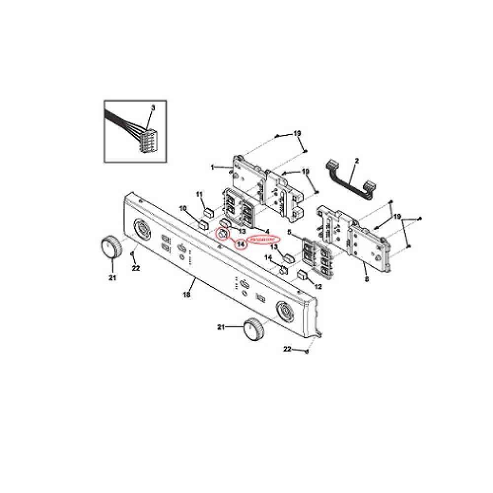 5304515797 Frigidaire Dryer Control Panel Button Cancel 4839590