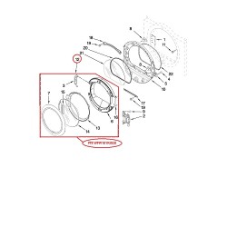 WPW10193530 Maytag Dryer Door Complete Assembly W10193530