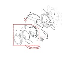 WPW10193530 Maytag Dryer Door Complete Assembly W10193530