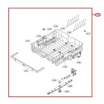 AHB73249204 LG Dishwasher Dish Rack Upper Full Assembly 4502891